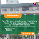 DA chief: new law declares smuggling, hoarding of agricultural products as economic sabotage