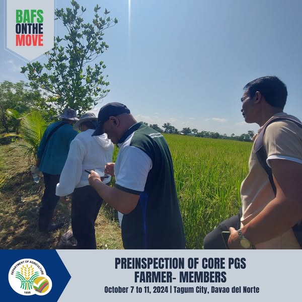 Pre-Inspection of  Core PGS Farmer – Members. Tagum City, Davao del Norte