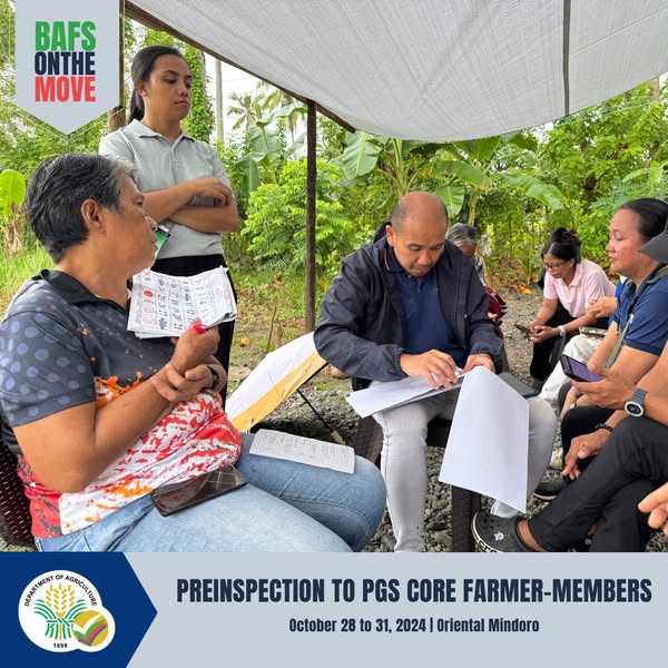 Pre-Inspection to PGS Core Farmers – Members. Oriental Mindoro