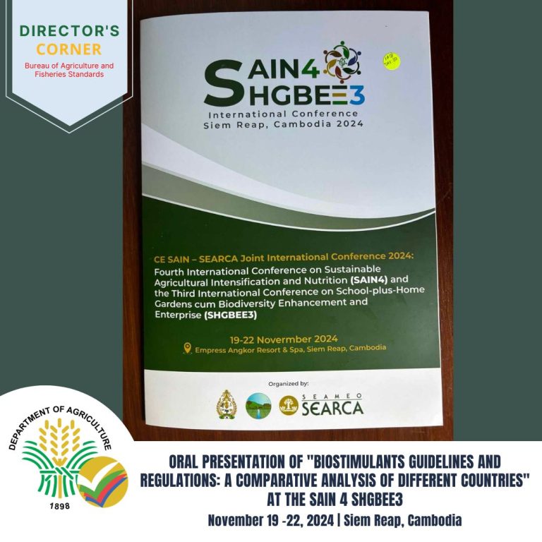 Oral Presentation of “BIOSTIMULANTS GUIDELINES AND REGULATIONS: A COMPARATIVE ANALYSIS OF DIFFERENT COUNTRIES” at the SAIN 4 SHGBEE3 (Siem Reap, Cambodia)