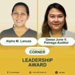 LEADERSHIP AWARD – Dr. Alpha M. Lanuza and Ms. Geeza June V. Painaga-Auditor