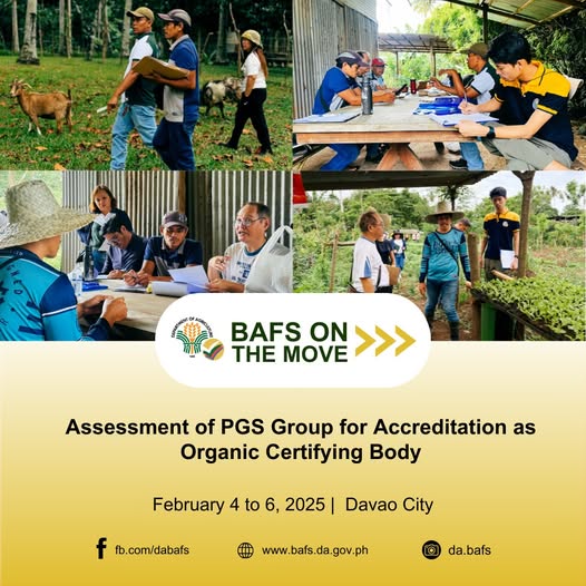 DA-BAFS Organic Agriculture Division Accreditation Section conducted an assessment of a PGS group in Davao City